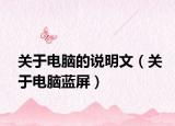 关于电脑的说明文（关于电脑蓝屏）