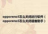 opporeno5怎么关闭运行软件（opporeno5怎么关闭语音助手）