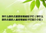 穿什么颜色衣服更容易被蚊子叮（穿什么颜色衣服的人最容易被蚊子叮简介介绍）