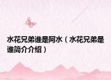 水花兄弟谁是阿水（水花兄弟是谁简介介绍）