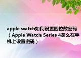 apple watch如何设置四位数密码（Apple Watch Series 4怎么在手机上设置密码）