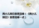 两小儿辩日意思简单（《两小儿辩日》意思简单一点）