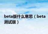 beta版什么意思（beta测试版）