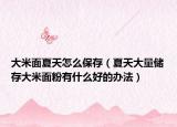 大米面夏天怎么保存（夏天大量储存大米面粉有什么好的办法）