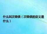 什么叫次级债（次级债的定义是什么）