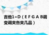 吉他1=D（E F G A B调变调夹各夹几品）