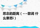 思念的距离（~~歌词 什么意思i）