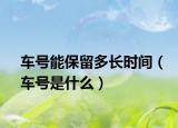 车号能保留多长时间（车号是什么）