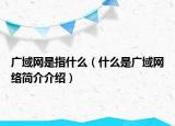 广域网是指什么（什么是广域网络简介介绍）