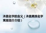 沐晨名字的含义（沐晨男孩名字寓意简介介绍）