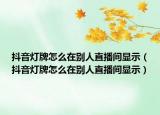 抖音灯牌怎么在别人直播间显示（抖音灯牌怎么在别人直播间显示）