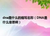 dna是什么的缩写名称（DNA是什么意思啊）