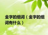 金字的组词（金字的组词有什么）