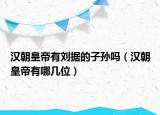 汉朝皇帝有刘据的子孙吗（汉朝皇帝有哪几位）
