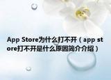 App Store为什么打不开（app store打不开是什么原因简介介绍）