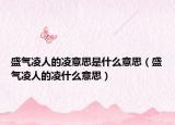 盛气凌人的凌意思是什么意思（盛气凌人的凌什么意思）