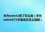 华为watch2丢了怎么找（华为watchGT2手表丢失怎么找回）
