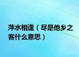 萍水相逢（尽是他乡之客什么意思）