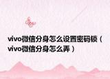 vivo微信分身怎么设置密码锁（vivo微信分身怎么弄）