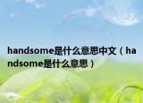 handsome是什么意思中文（handsome是什么意思）