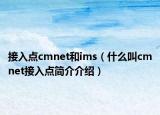 接入点cmnet和ims（什么叫cmnet接入点简介介绍）
