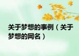 关于梦想的事例（关于梦想的网名）