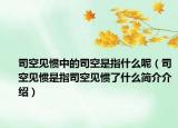 司空见惯中的司空是指什么呢（司空见惯是指司空见惯了什么简介介绍）