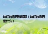 灿烂的意思和解释（灿烂的意思是什么）