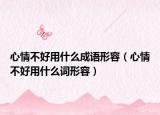 心情不好用什么成语形容（心情不好用什么词形容）