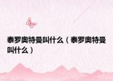 泰罗奥特曼叫什么（泰罗奥特曼叫什么）
