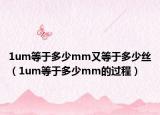 1um等于多少mm又等于多少丝（1um等于多少mm的过程）