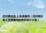花开两生面,人生佛魔间（花开两生面人生佛魔间的意思简介介绍）