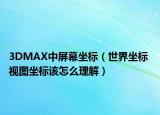 3DMAX中屏幕坐标（世界坐标 视图坐标该怎么理解）