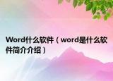 Word什么软件（word是什么软件简介介绍）