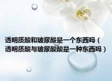 透明质酸和玻尿酸是一个东西吗（透明质酸与玻尿酸酸是一种东西吗）