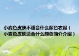 小麦色皮肤不适合什么颜色衣服（小麦色皮肤适合什么颜色简介介绍）