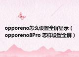 opporeno怎么设置全屏显示（opporeno8Pro 怎样设置全屏）