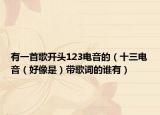 有一首歌开头123电音的（十三电音（好像是）带歌词的谁有）