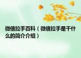 微信拉手百科（微信拉手是干什么的简介介绍）