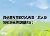 微信朋友屏蔽怎么恢复（怎么恢复被屏蔽的微信好友）