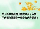 怎么看平安信用卡额度多少（中国平安银行信用卡一般卡有多少额度）