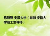 陈鹏鹏 安徽大学（肖鹏 安徽大学硕士生导师）