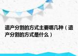 遗产分割的方式主要哪几种（遗产分割的方式是什么）