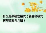 什么是新销售模式（新营销模式有哪些简介介绍）
