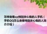 怎样查看qq特别关心我的人手机（手机QQ怎么查看特别关心我的人简介介绍）