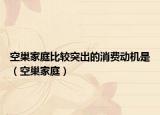 空巢家庭比较突出的消费动机是（空巢家庭）