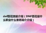dnf百花技能介绍（DNF百花是什么职业什么意思简介介绍）