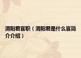 渭阳君官职（渭阳君是什么官简介介绍）