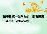 淘宝是哪一年创办的（淘宝是哪一年成立的简介介绍）