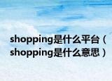 shopping是什么平台（shopping是什么意思）